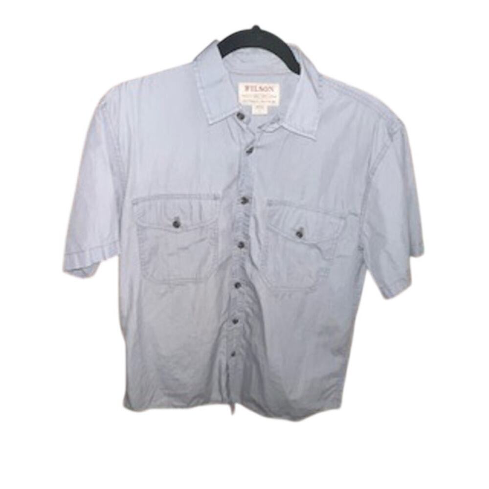 Filson Men’s Sz S Cotton Grey Short Sleeve Shirt RN 39126 Outdoors